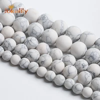 dull polish white turquoises beads natural stone round loose beads for jewelry making diy bracelet accessories 4 6 8 10 12mm 15