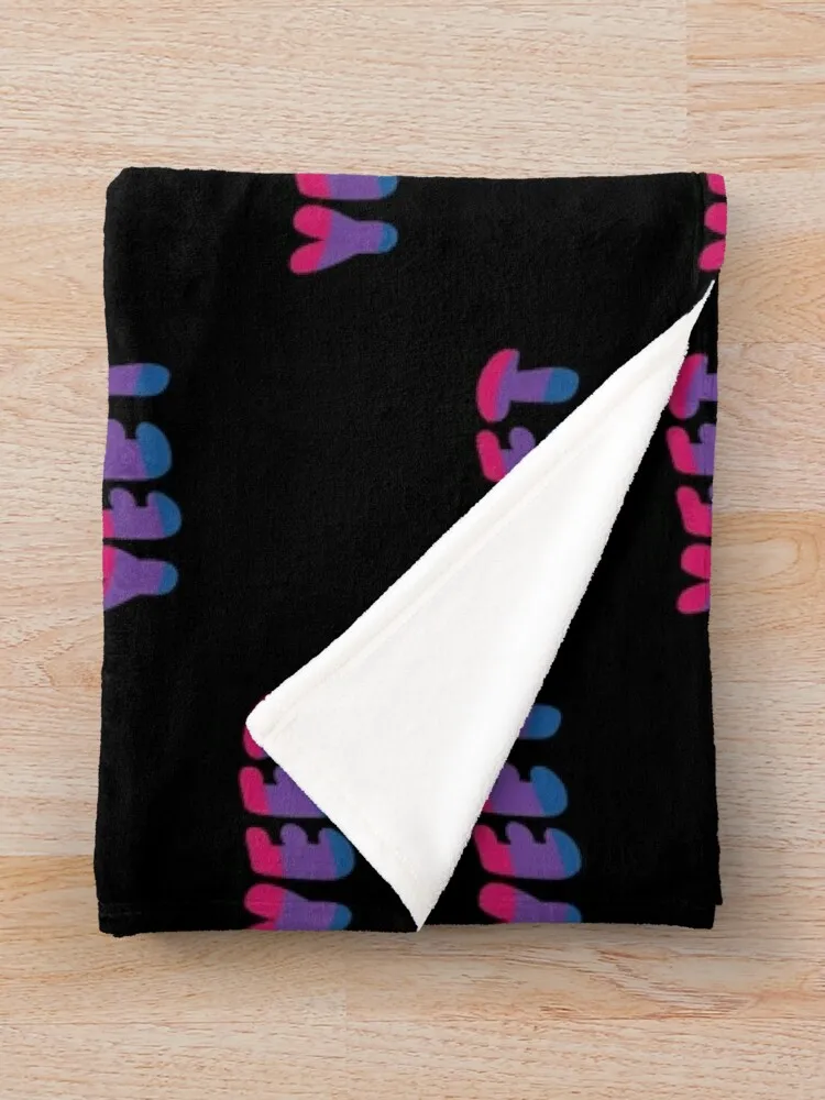 Yeet Meme Типография Bi Pride Цвета флага Забавный ЛГБТК Розовый Фиолетовый Синий Плед