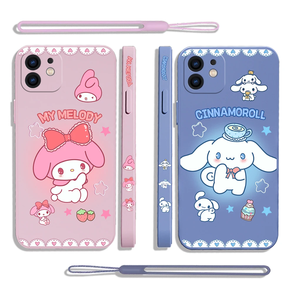 

Kawaii Sanrio Mymelody Phone Case For Samsung A81 A53 A50 A12 A22S A52 A51 A72 A71 A32 A22 A20 A30 A21S A11 4G 5G With Lanyard