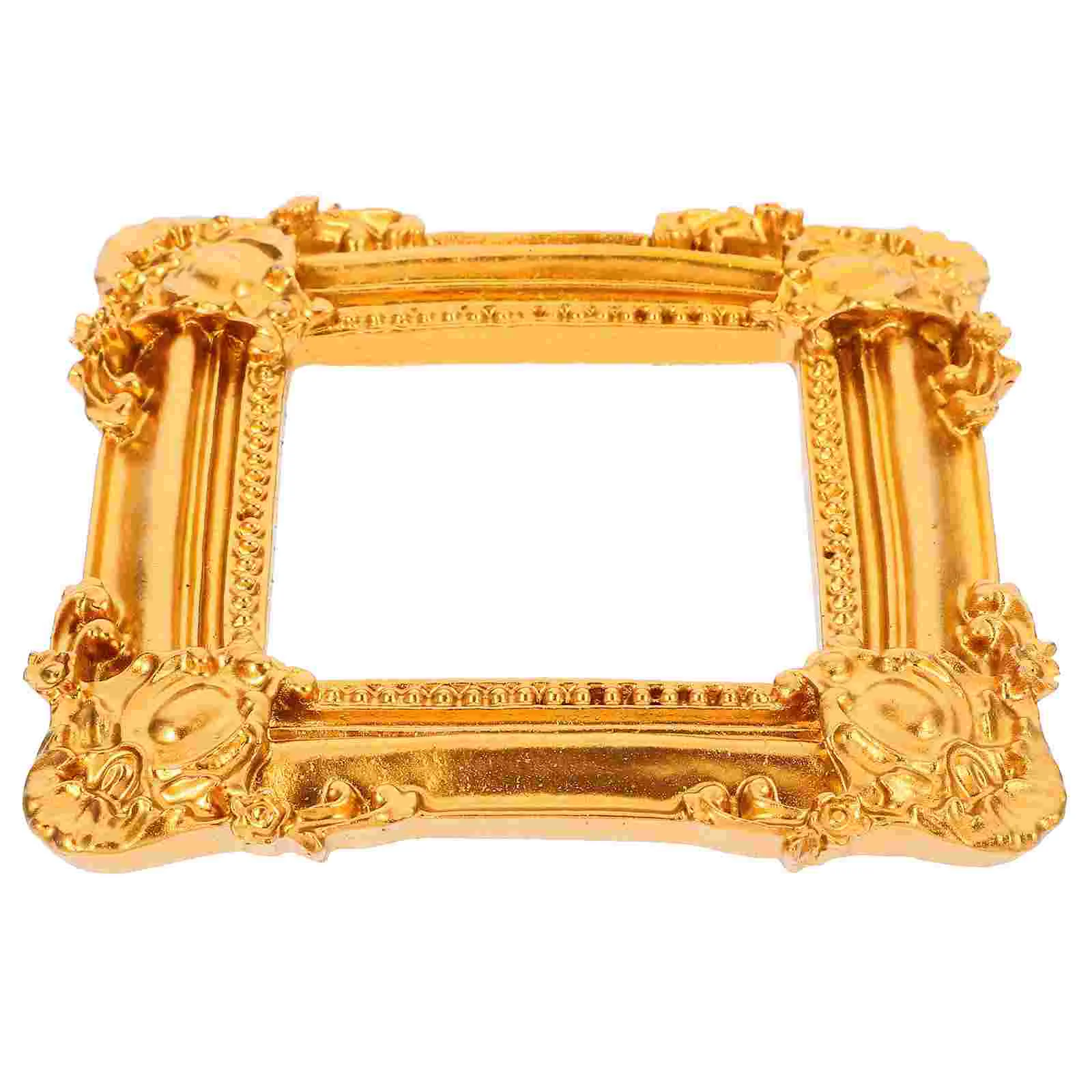 Украшенная фоторамка в европейском стиле золотая смола квадратная настенная