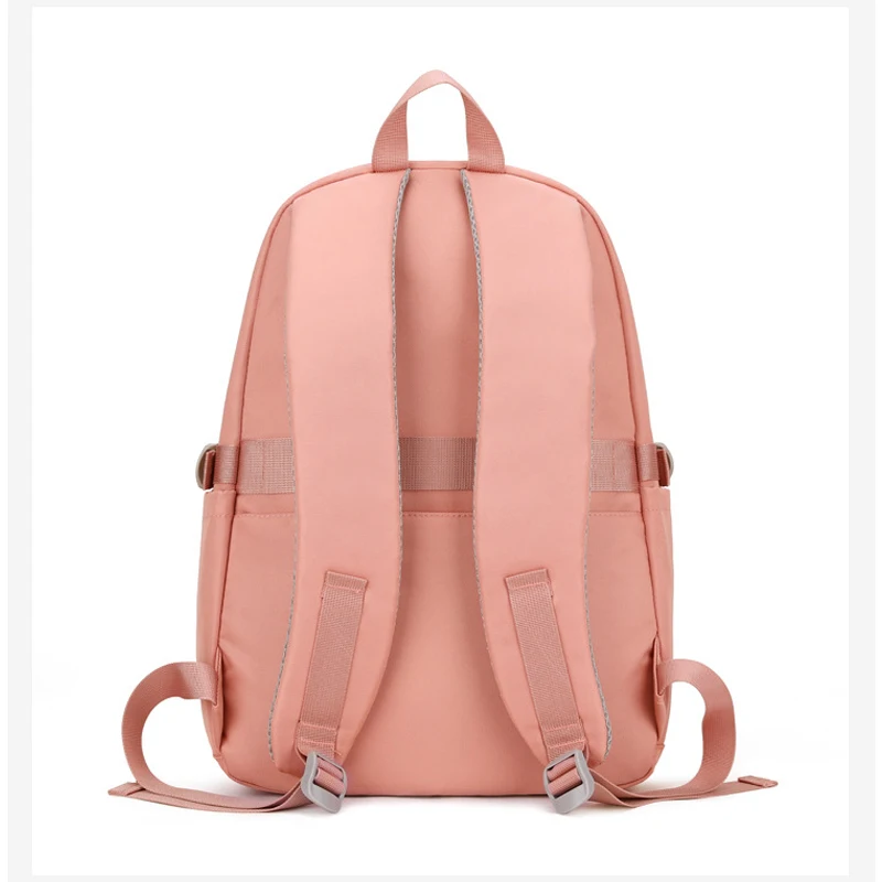 Student Backpack Women Solid Color Cute Bunny Ears Girls School Bags for Teenagers Anti-theft Korean Version Nylon Schoolbag