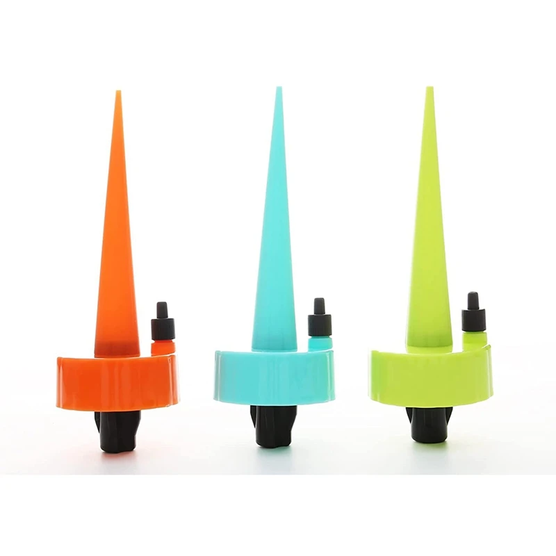 

Self Watering Planter Insert Spikes Devices-15Pack Automatic Irrigation Drippers With Slow Release Control Valve Switch