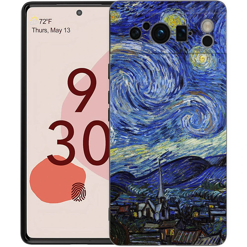 Фото Чехол для телефона Google Pixel 9 8 7 6 9A 8A 7A 6A Pro 10 9 Pro XL Мягкий чехол из ТПУ Capas Van Gogh Art Starry Night Aesthetics №5