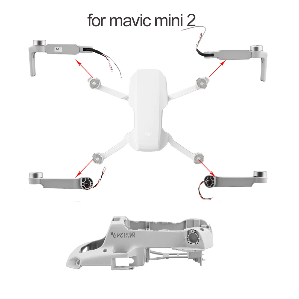 Pieza de reparación de repuesto para DJI Mavic Mini 2, brazo trasero delantero izquierdo y derecho, Marco medio, fácil de instalar, accesorios para Mavic Mini 2