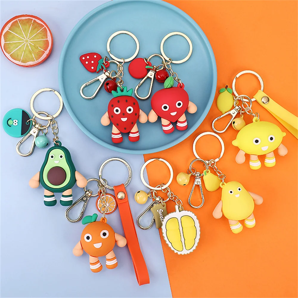 

Imitation Cartoon Fruits Key Chain Lemon Avocado Orange Strawberry Kawaii Resin Pendant Backpack Handbag Accessories Car Keyring
