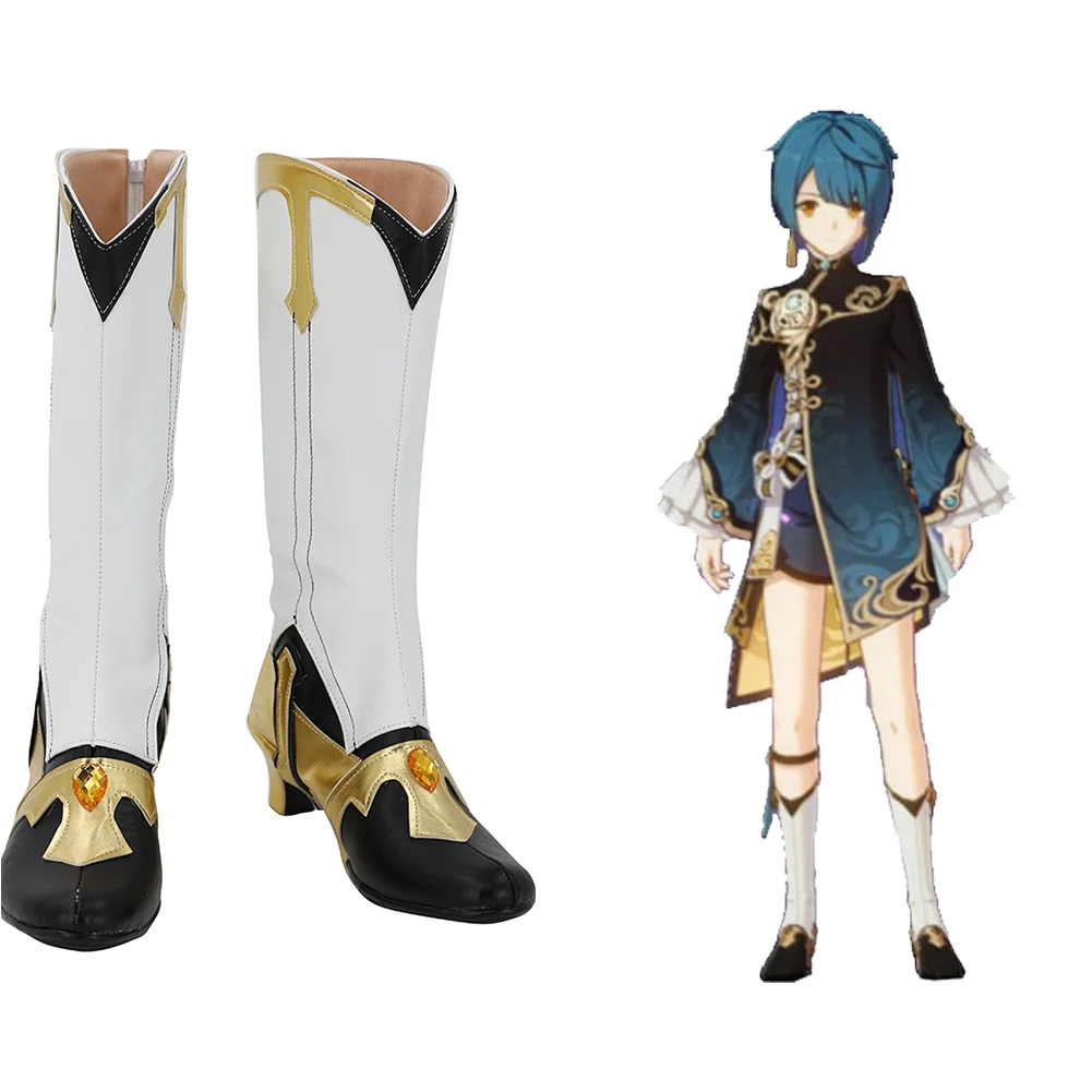 

Игровая обувь для косплея Genshin Impact Xing qiu, ботинки, костюмы на Хэллоуин, аксессуары на заказ