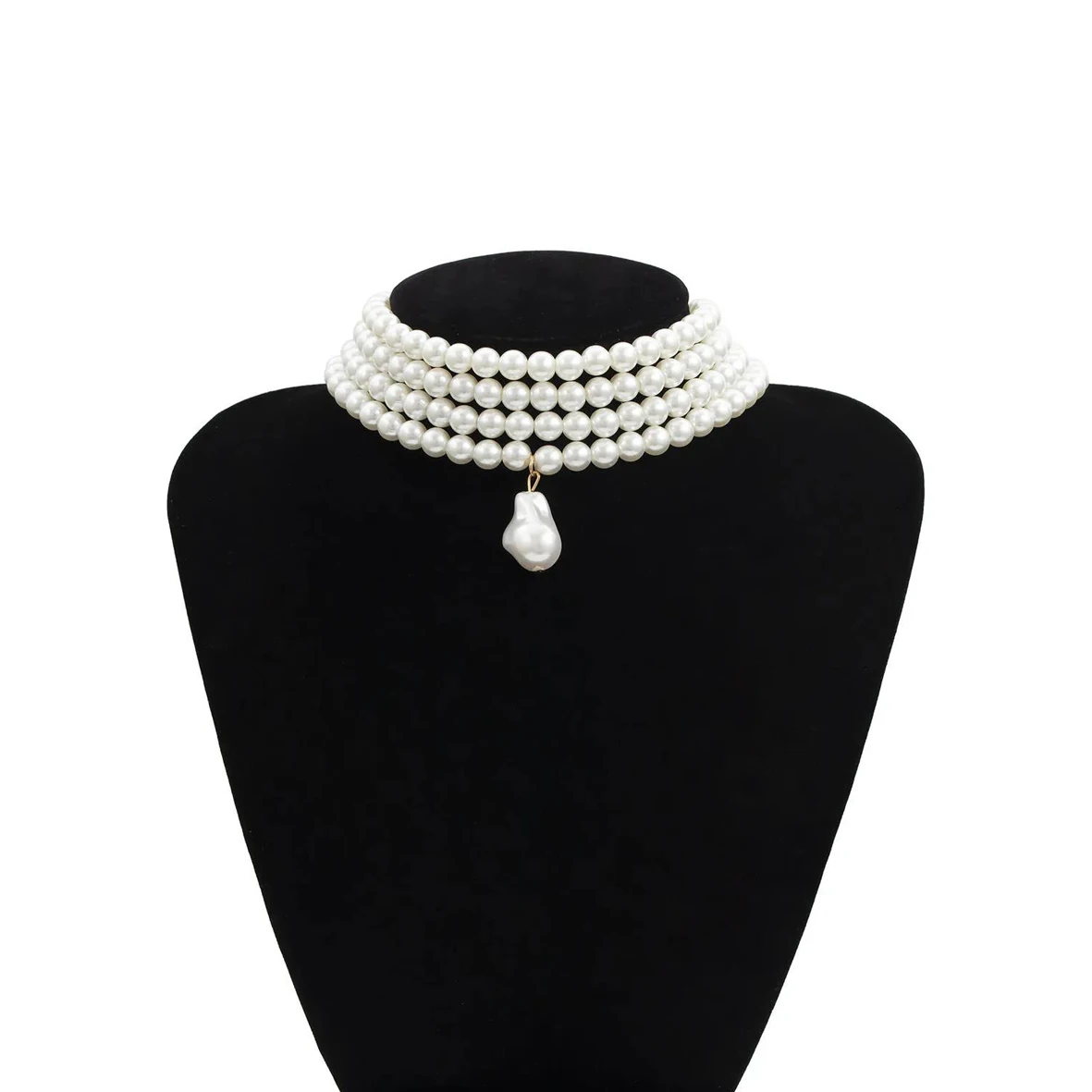 

Новая мода, элегантный многослойный жемчуг, ожерелья, женские, асимметричные жемчужные подвески, подходящие к платью, аксессуары