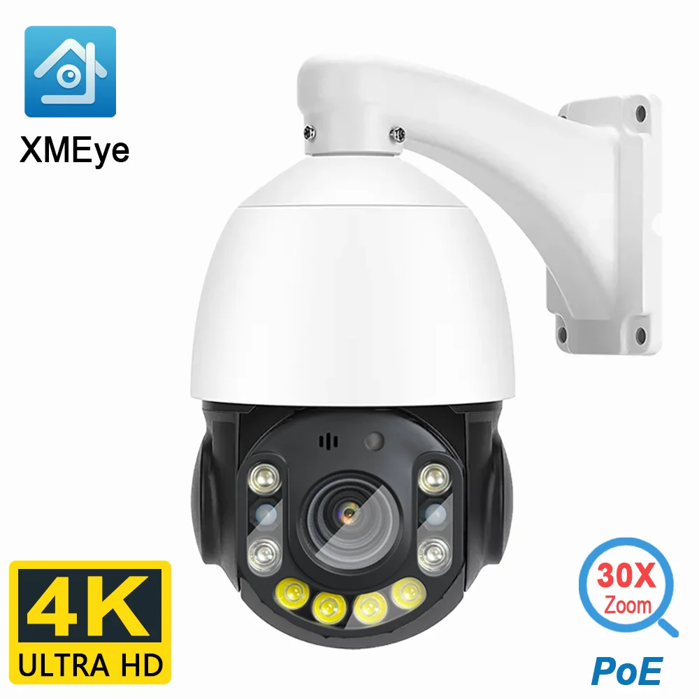 

XMEye 5MP/8MP 4K Face Detection PoE PTZ Camera 30X Outdoor 2-Way Audio Color Night Vision Surveillance Security Protection Cam
