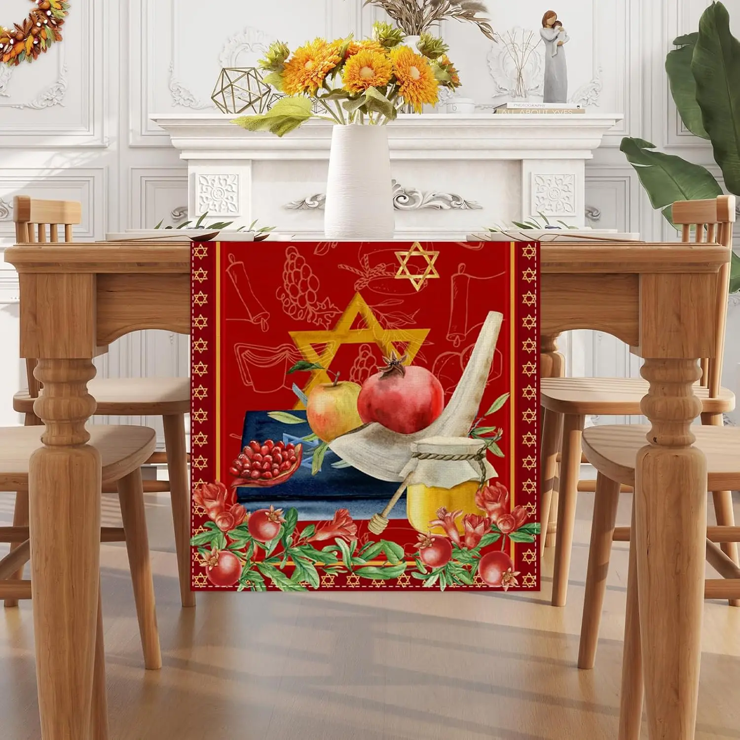 Еврейский Рош Хашань льняные дорожки для стола декор кофейной вечеринки