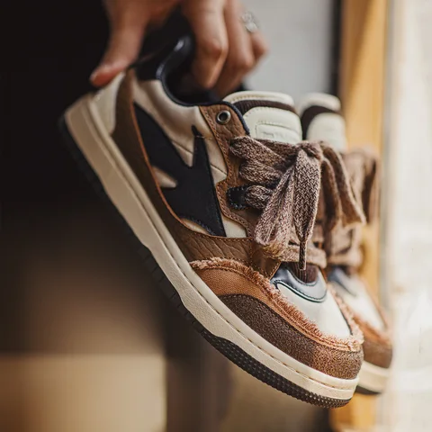 Maden/мужские повседневные туфли для скейтбординга в стиле ретро с цветными блоками, на массивной платформе, на мягкой подошве, на шнуровке, с круглым носком, уличные модные кроссовки