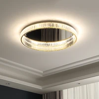 modern crystal led dimmable ceiling lights living room luxury gold steel ceiling lamp bedroom mounted led lustre lamp fixtures