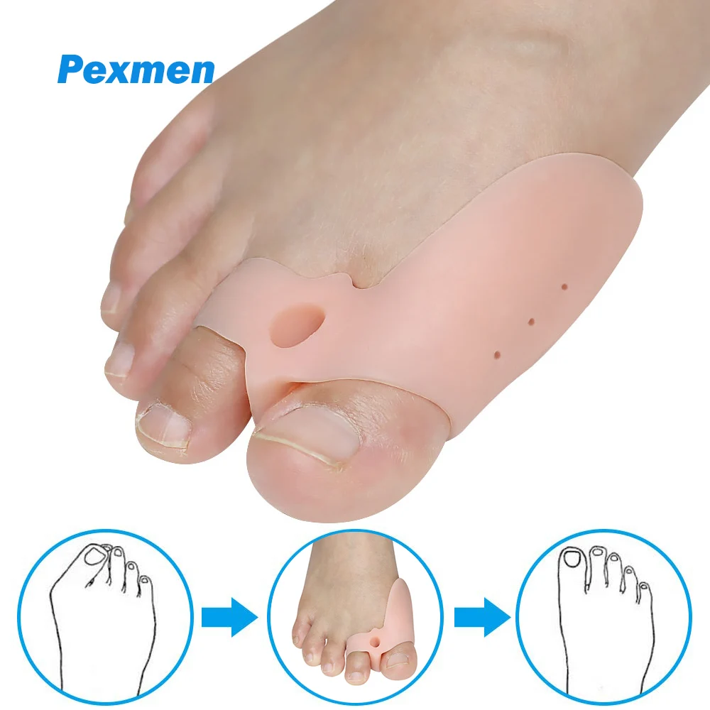 

Pexmen 2Pcs Soft Bunion Corrector Toe Separator Spacer Bunion Pads with Gel Shield for Hammer Toes Friction Calluses and Blister