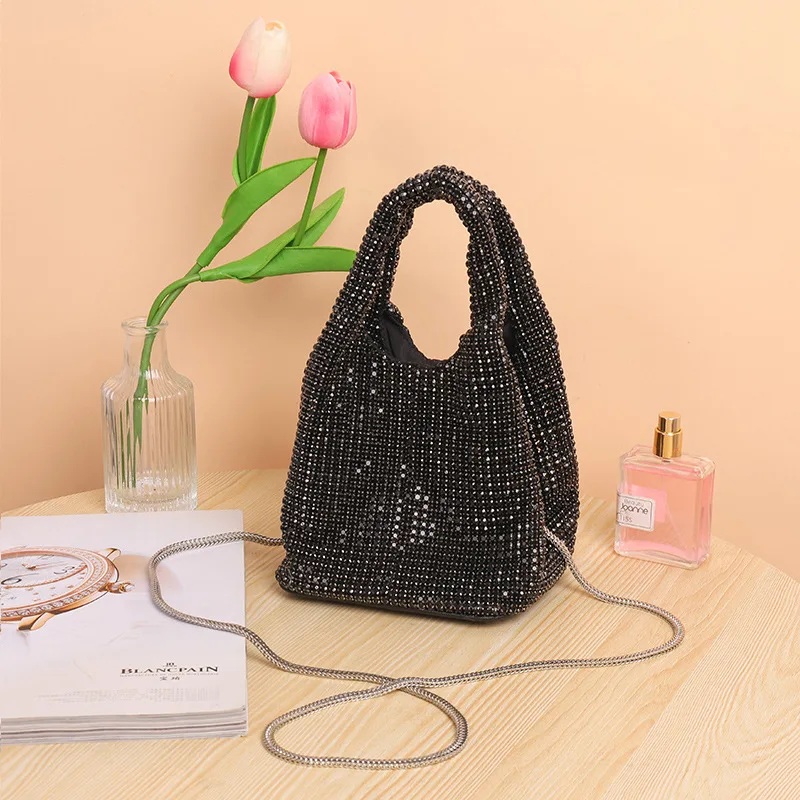 

New MABULA Brand Celebrity Evening Bag Portable Chain Handbag Tote Bag High-end Solid Color Personality Fashion Gift Bucket Bag