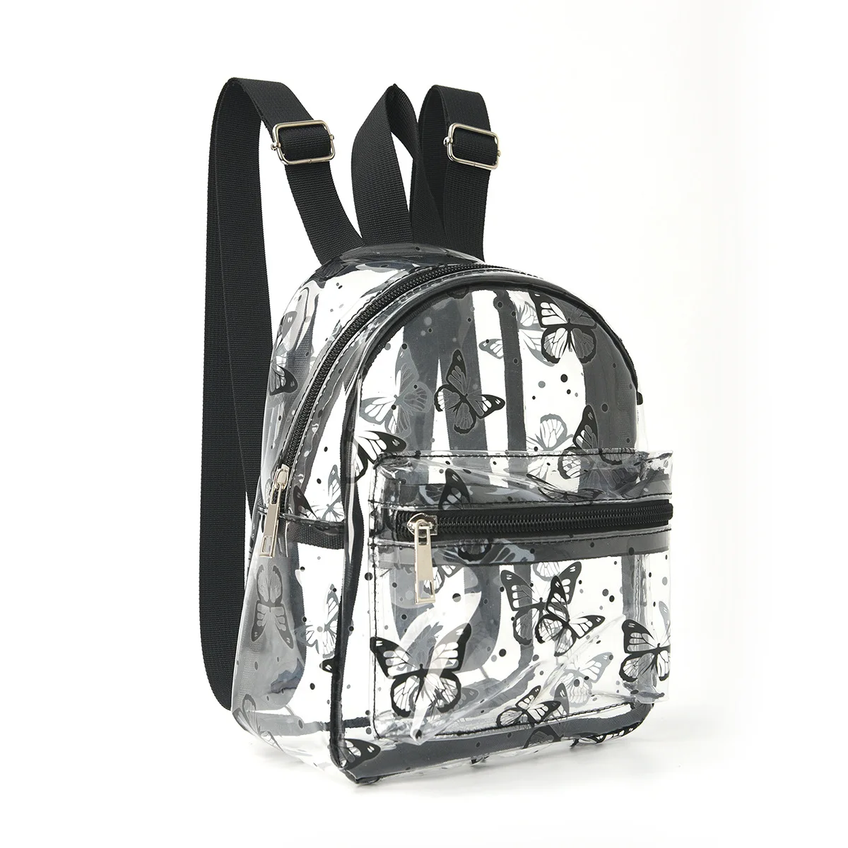 Рюкзак женский водонепроницаемый из ПВХ Модный ранец с бабочками для студентов
