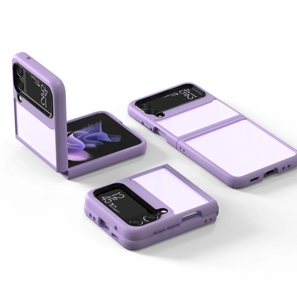 

Ультратонкий матовый чехол для Samsung Z Flip 3, роскошный чехол с силиконовым краем и твердым поликарбонатом, противоударный чехол для Galaxy Z Flip 3, ч...