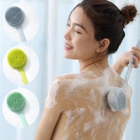 bath brush body exfoliating scrubber long handle body back massage shower spa bath accessories silicone body cleansing brush