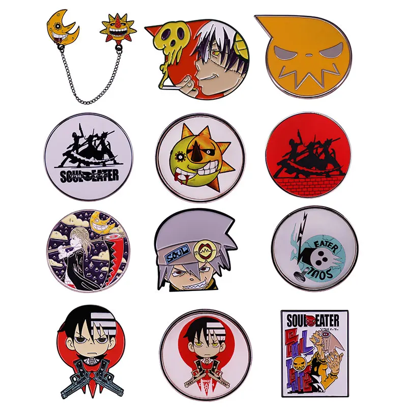 

Japan Cartoon Anime Soul Eater Enamel Pins Metal Brooch Badge Fashion Jewellery Clothes Hat Backpack Accessory Gifts