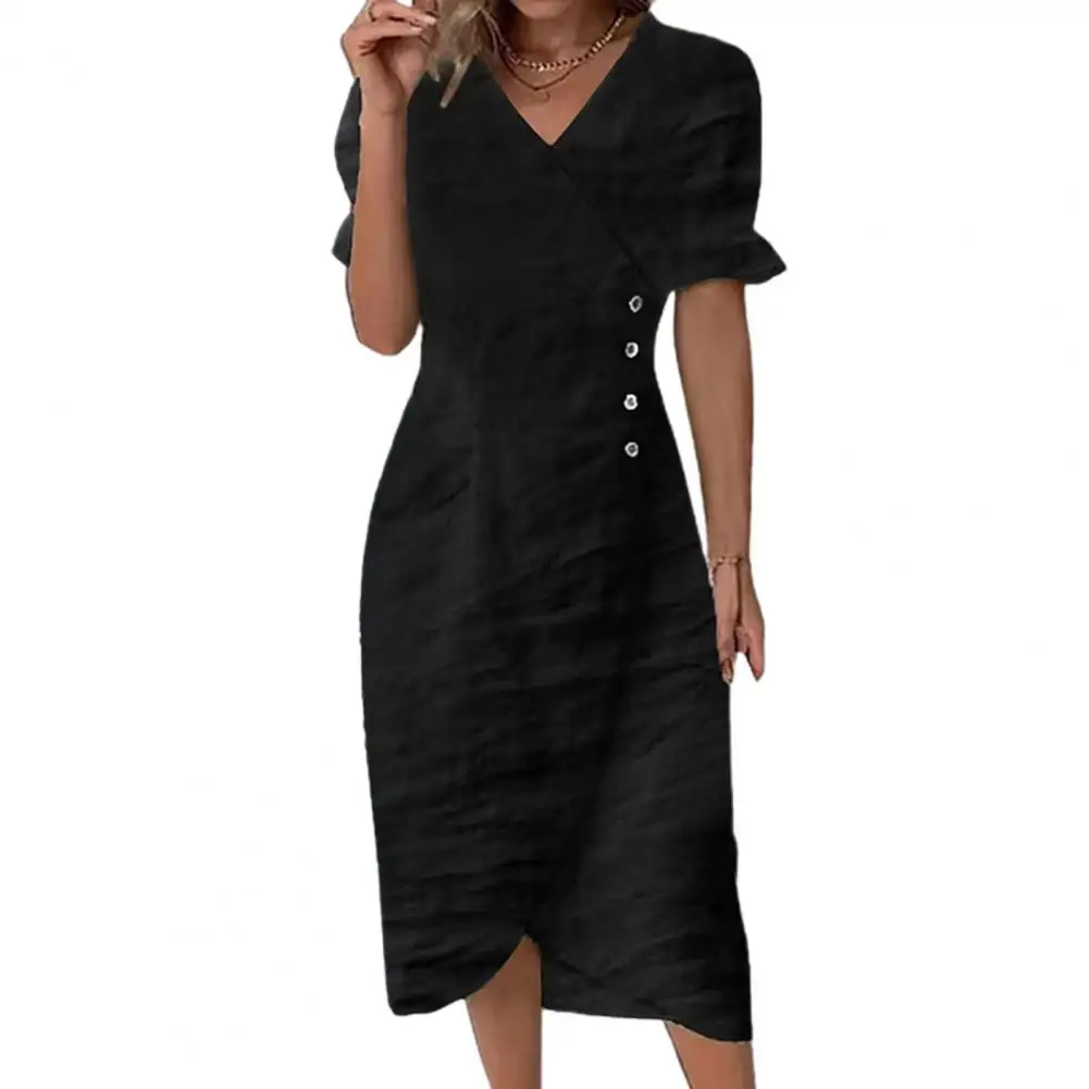 

Casual Women Dress Hem Dress Retro Waist Tight Midi Dress Streetwear