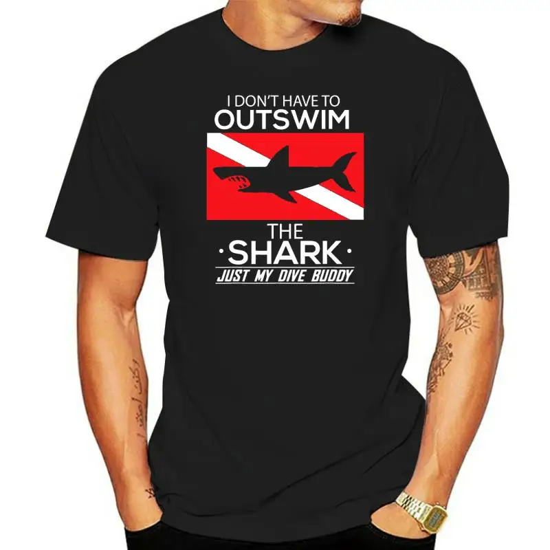 

Классические футболки для плавания с аквалангом My Dive Buddy, забавная Акула, футболки для студентов, хлопковые топы, рубашки с принтом графики