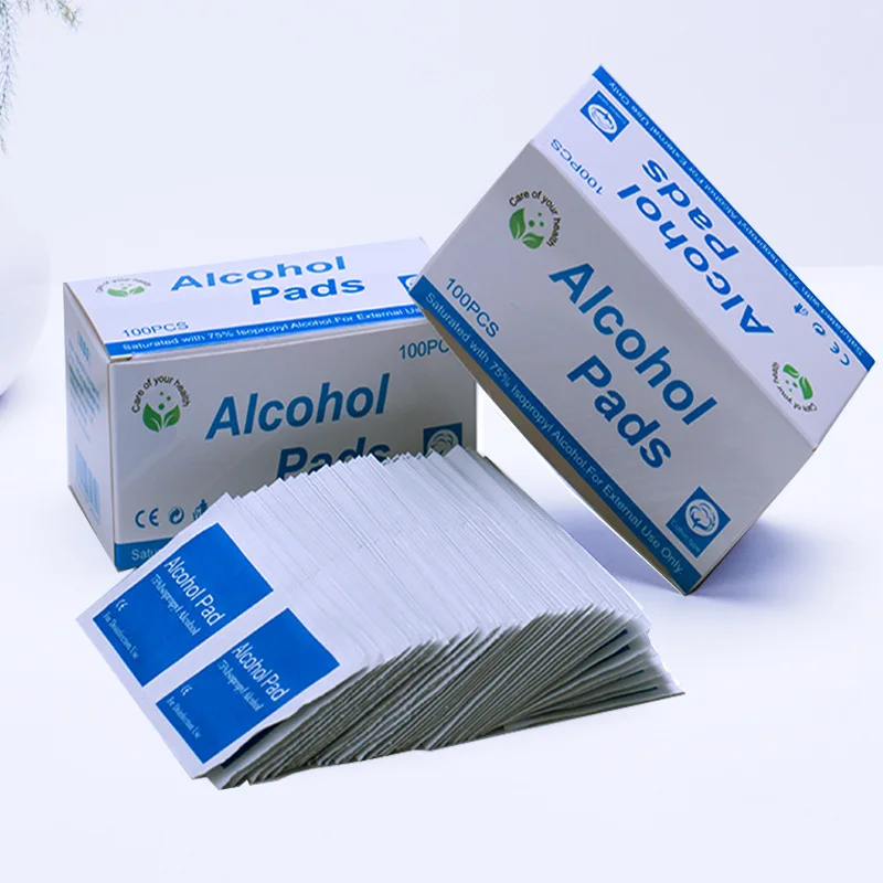 

3 PCS 100 Sheets / Box Disposable Alcohol Prep Pads Alcohol Disinfectant Tablets Wounds