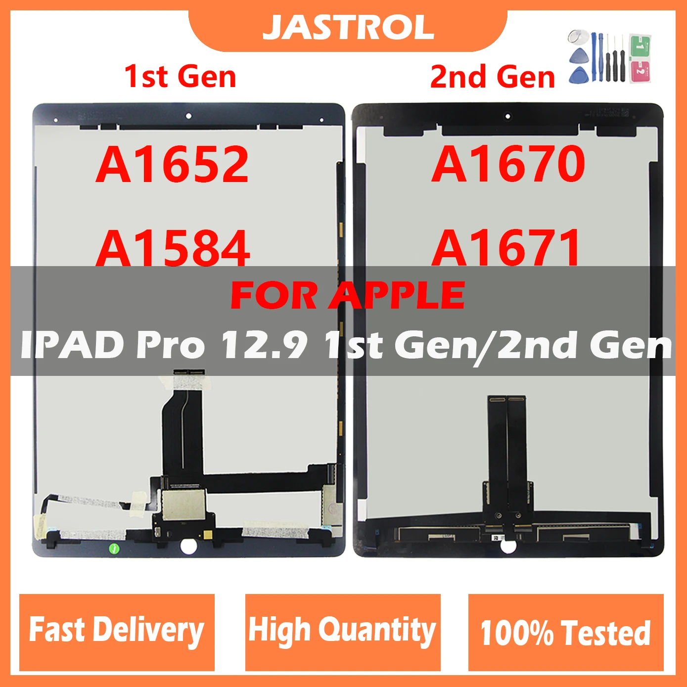 

100% Tested New LCD For iPad Pro 12.9 1st Gen A1584 A1652 For Pro 12.9 2nd Gen A1670 A1671 A1821 Display Touch Screen Assembly