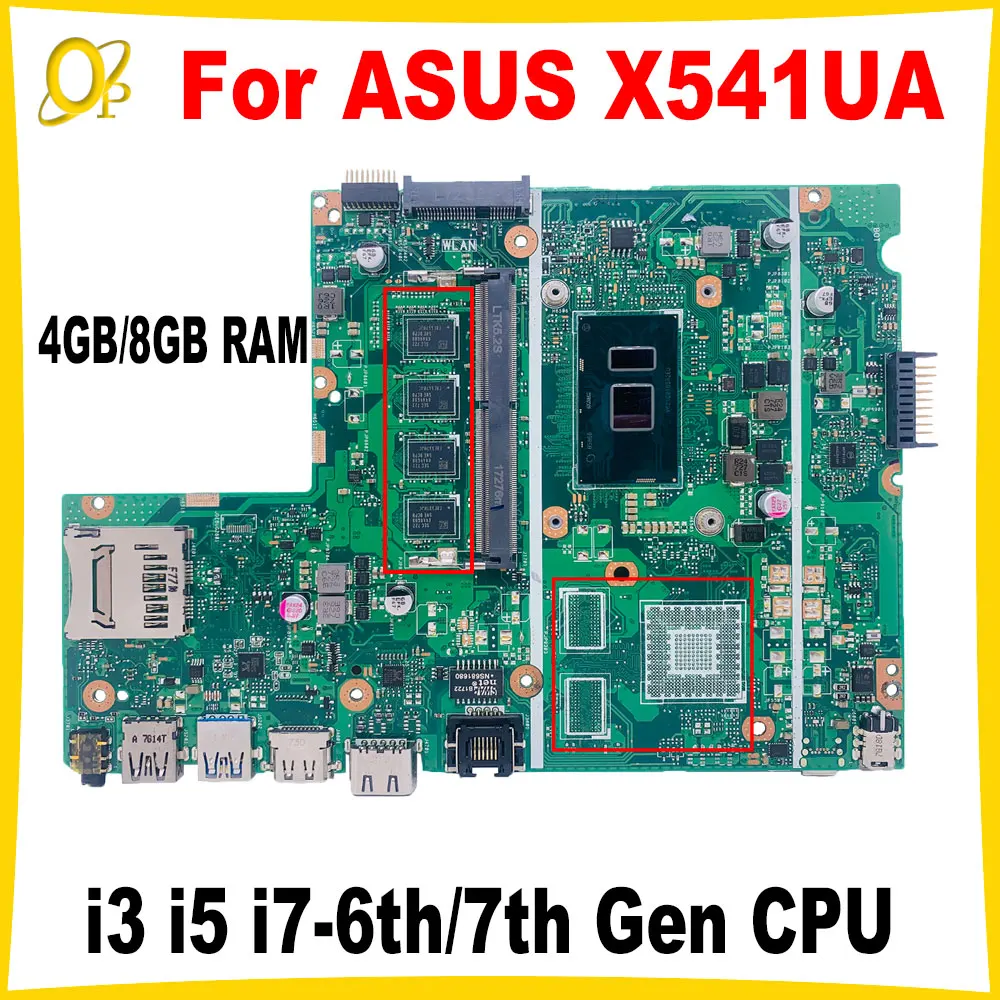 Материнская плата X541UA для ноутбука ASUS X541UAK X541UVK X541UV материнская с процессором i3 i5