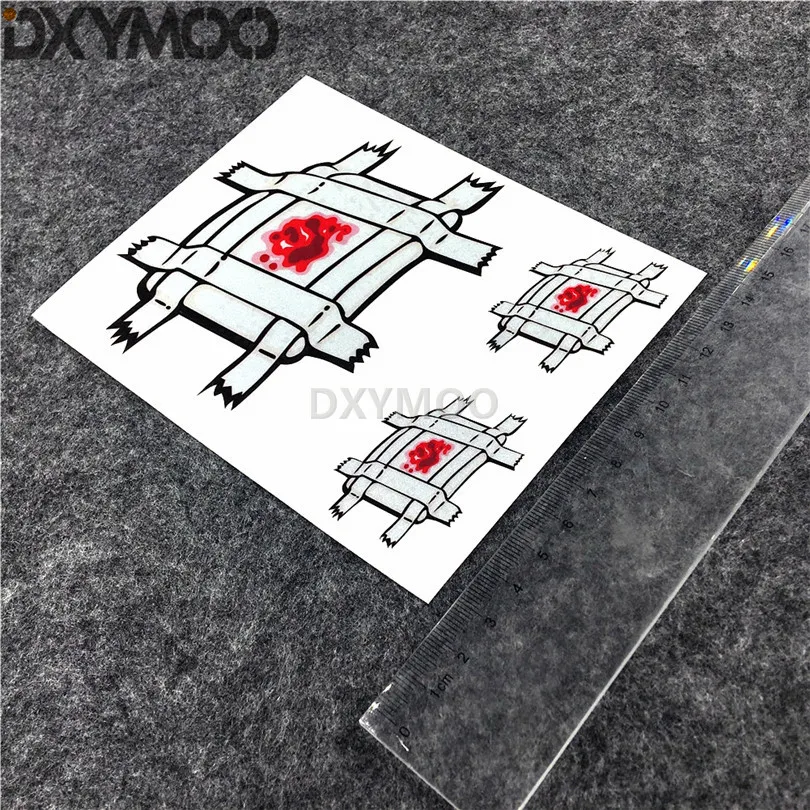 3 ШТ АВТО СТИЛЬ ВИНИЛОВАЯ НАКЛЕЙКА СМЕШНАЯ JDM ТРАВМА БОЛЬ КРОВЬ БАНДАЖ МОТОЦИКЛ ВЕЛОШЛЕМ НАКЛЕЙКА ВОДОНЕПРОНИЦАЕМАЯ.