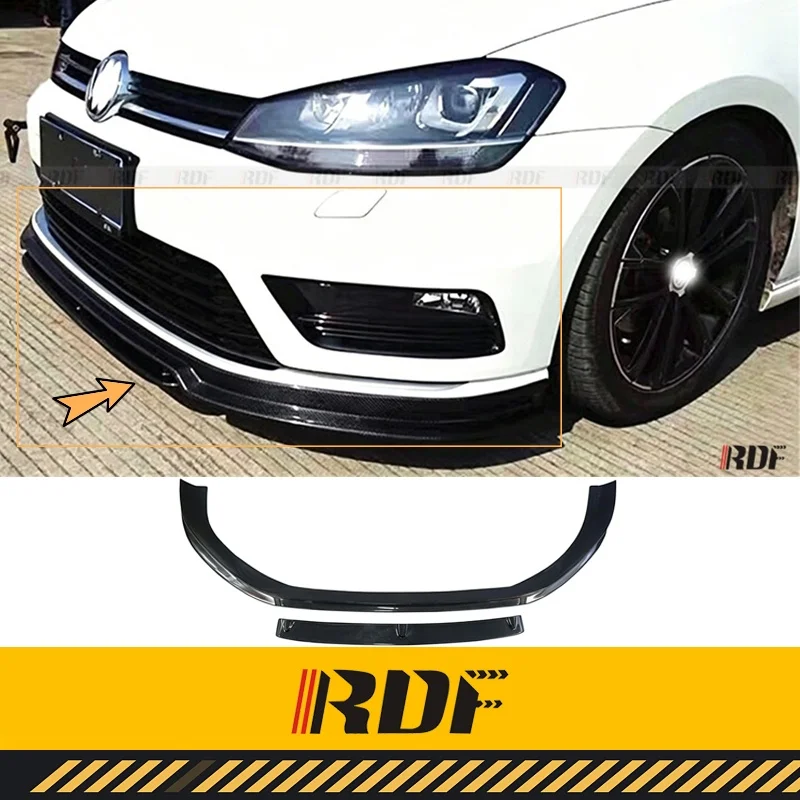 Фото Подходит для VW GOLF 7 R GTI Rline MK 7, модифицированный передний спойлер из карбона Revozport, диффузор, аксессуары для тюнинга. №1