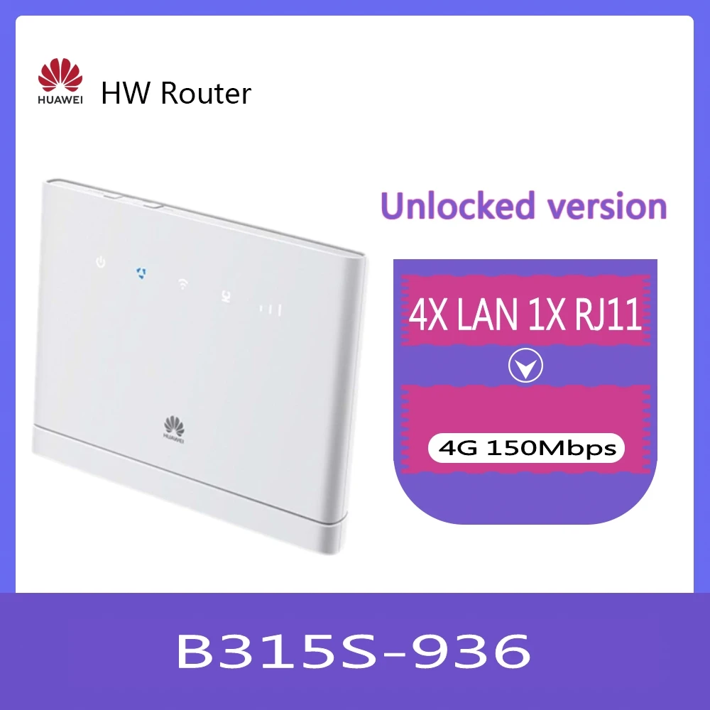 Huawei B315s-936 LTE Router 4G CPE 150Mbps modem 4g wifi sim card  RJ11 Port Wireless mobile hotspot ADD 2pcs antenna