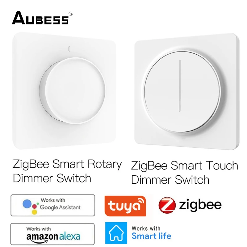 

Умный регулятор света ZigBee, поворотный/сенсорный выключатель с дистанционным управлением через приложение Smart Life/Tuya, работает с Alexa Google