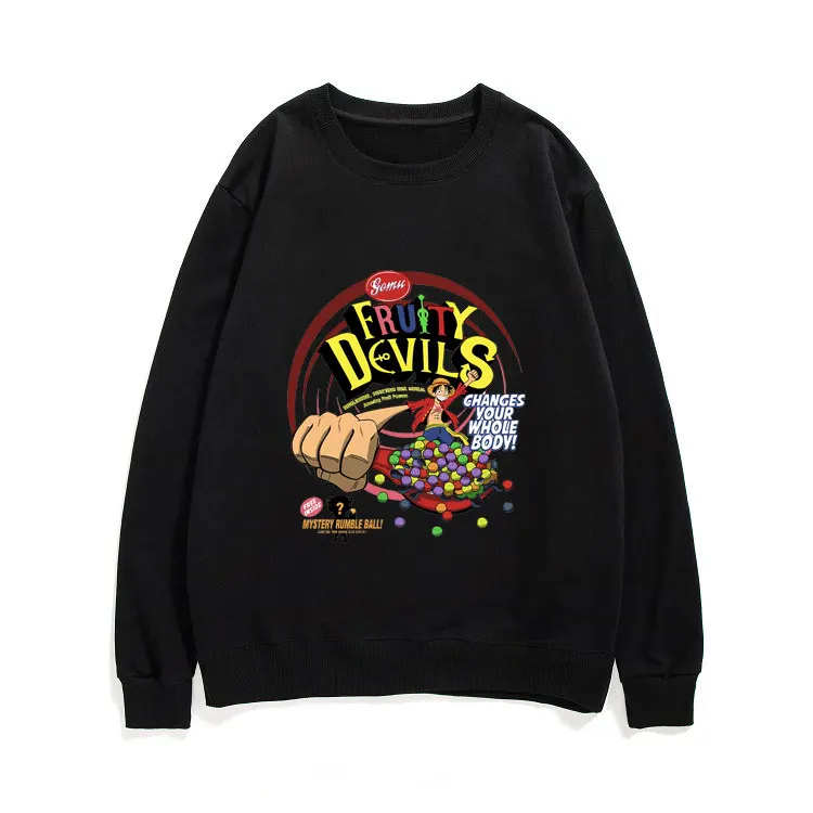 

Anime ONE PIECE Print Sweatshirt Monkey D. Luffy and Tony Tony Chopper Pullovers Sweatshirts Men Women Loose Crewneck Streetwear