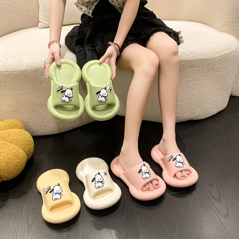 

Sanrio Pochacco Slippers Summer Sandals Kawaii Women's Slippers Eva Soft Home Sports Sandals Fashion Beach Shoes Gift