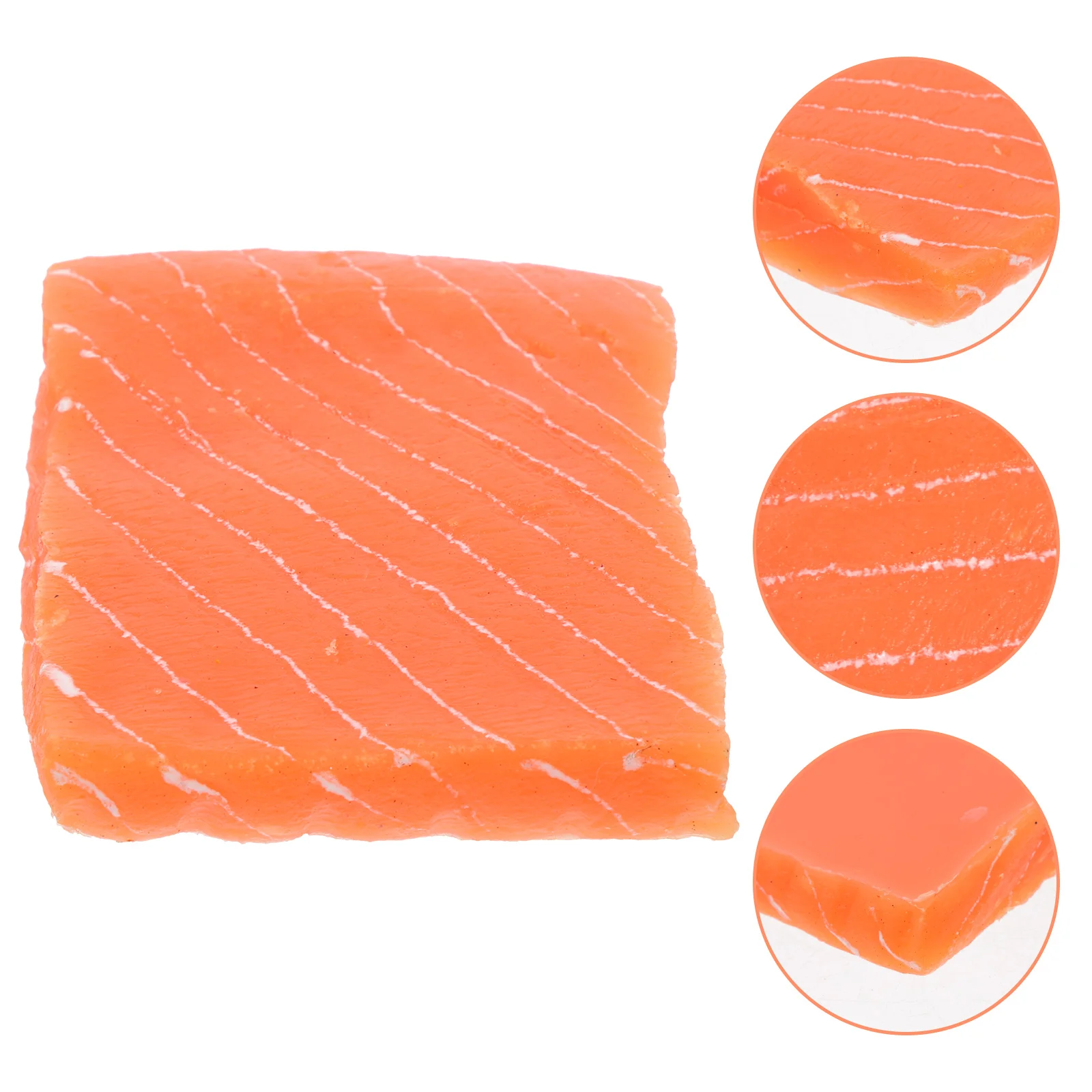 

Meat Artificial Salmon Fake Toy Model Props Play Slices Sushi Lifelike Simulation Kitchen Pretend Models Decor Cooked Faux