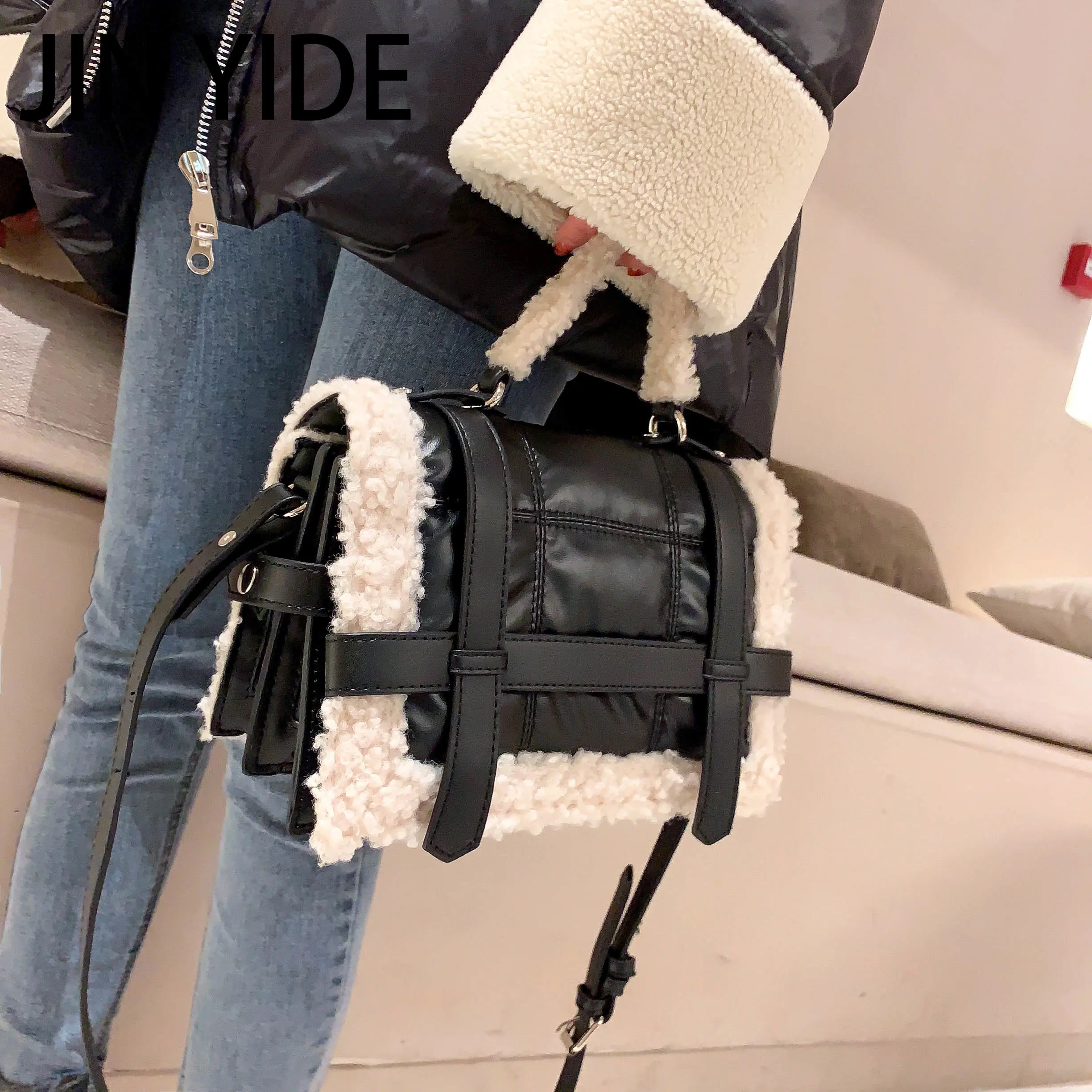 

Модные стеганые женские сумки из овечьей шерсти, дизайнерские брендовые сумки на плечо, роскошная сумка-мессенджер через плечо из искусственной кожи с объемной подкладкой, 2023
