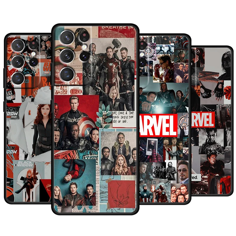 

Marvel Avengers Aesthetic For Samsung Galaxy S22 S21 S20 Ultra Plus Pro S10 S9 S8 S7 4G 5G Soft TPU Black Phone Case Capa Cover