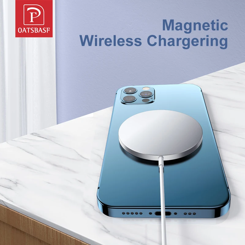 

OATSBASF 15W Magnetic Wireless Charger For iPhone 12 13/12 13 Pro/12 13 Pro Max/12 13 Magsafe Mini USB Fast Charging Cable&Case
