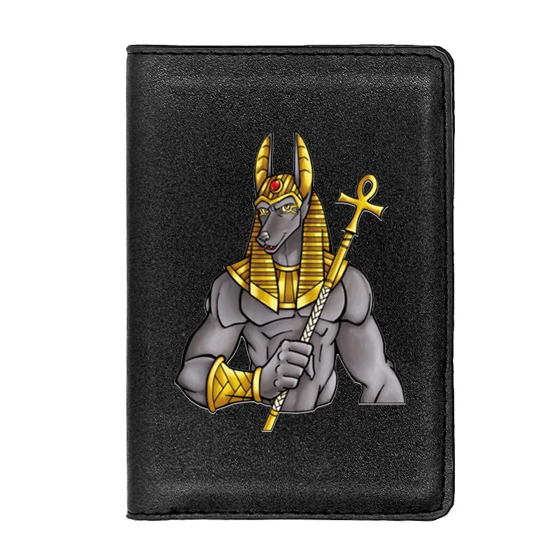 

Personality Ancient Egypt Anubis Printing Pu Leather Passport Cover Men Women Holder ID Credit Card Case Travel Passports Wallet