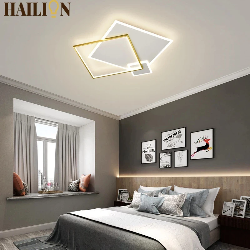 

Квадратная Скандинавская Люстра для спальни, коридора, балкона, декоративная лампа с регулируемой яркостью, потолочные светильники