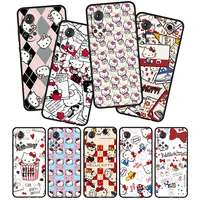gift girl hello kitty for honor 60 50 30 20 pro plus 5g fundas coque capa magic3 play5 5t soft silicone black phone case cover