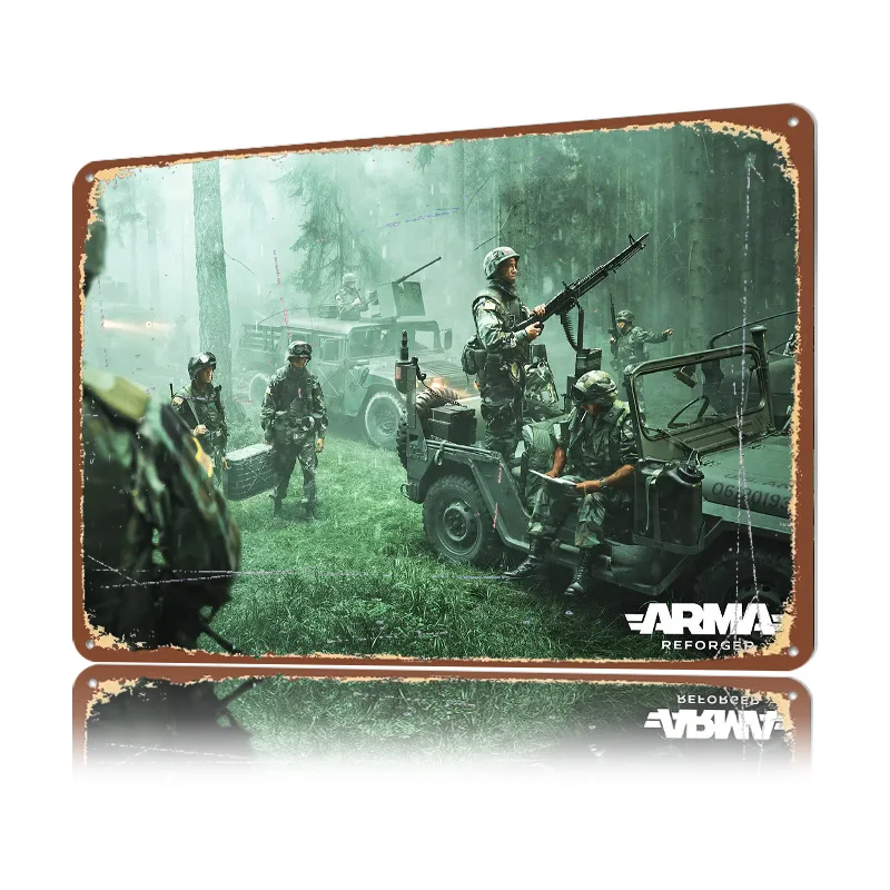 Фото Постер ARMA Reforger: Военная сцена, ретро-дизайн, 3D-печать, металлические таблички, настенный декор, подарок для украшения гостиной и дома №3
