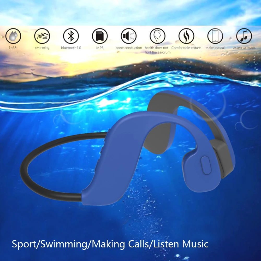 

Non-ear Bone Conduction Wireless Bluetooth Headset MP3 Built-in 32G Memory Professional IPX8 Waterproof Swimming Running Headset