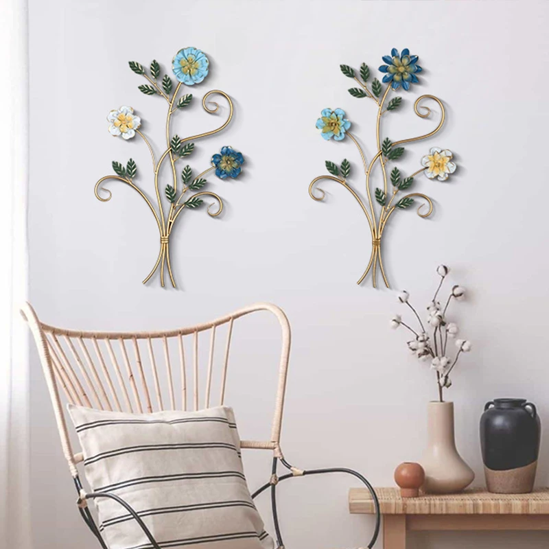 

Metal Color Artificial Flower Decor Retro Vintage American Crafts Home Girl Kids Living Room Soft Outfit Wall Hanging Decoration