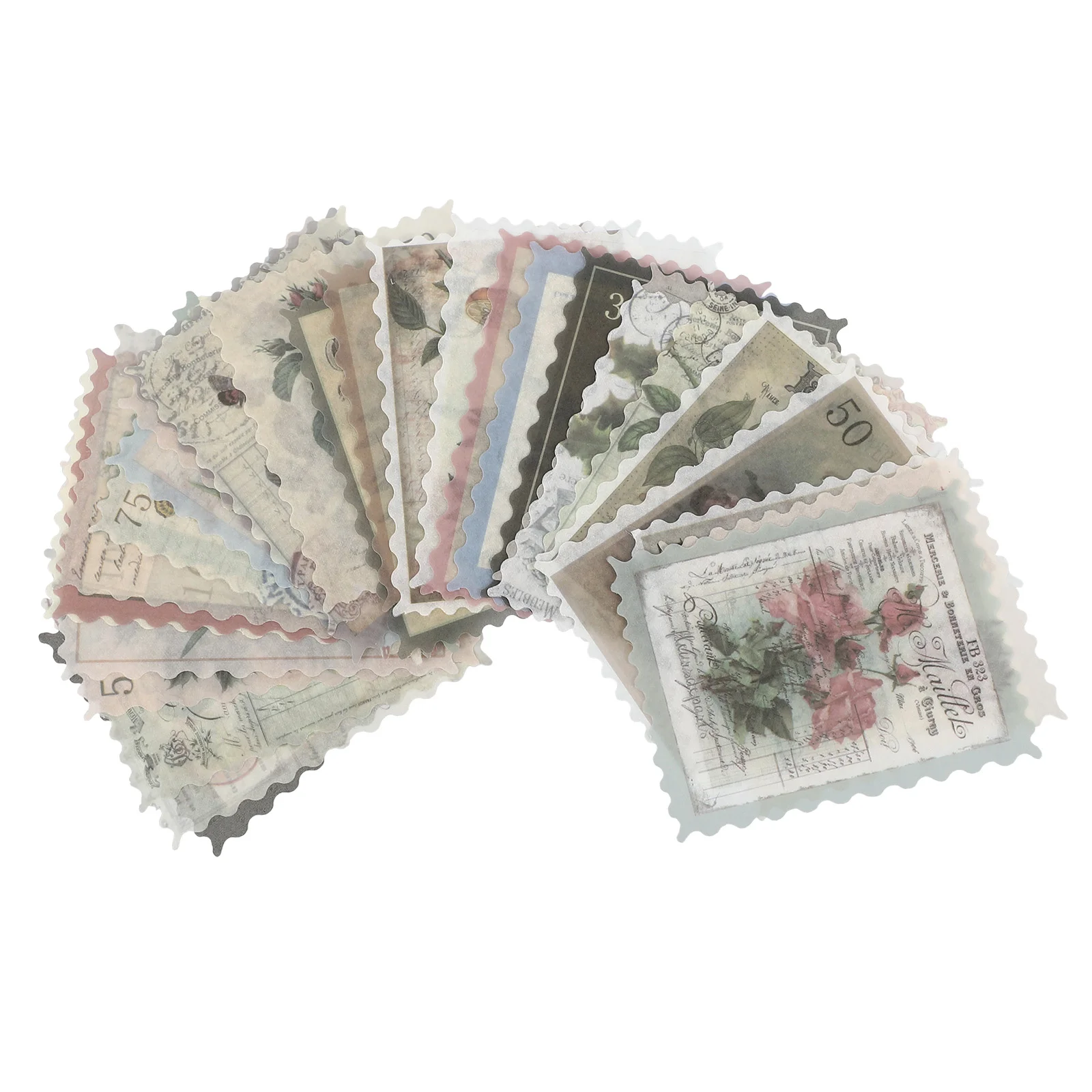 

Sticker Stamp Stickers Paper Scrapbooking Vintage Postage Washi Decal Botanical Journaling Supplies Retro