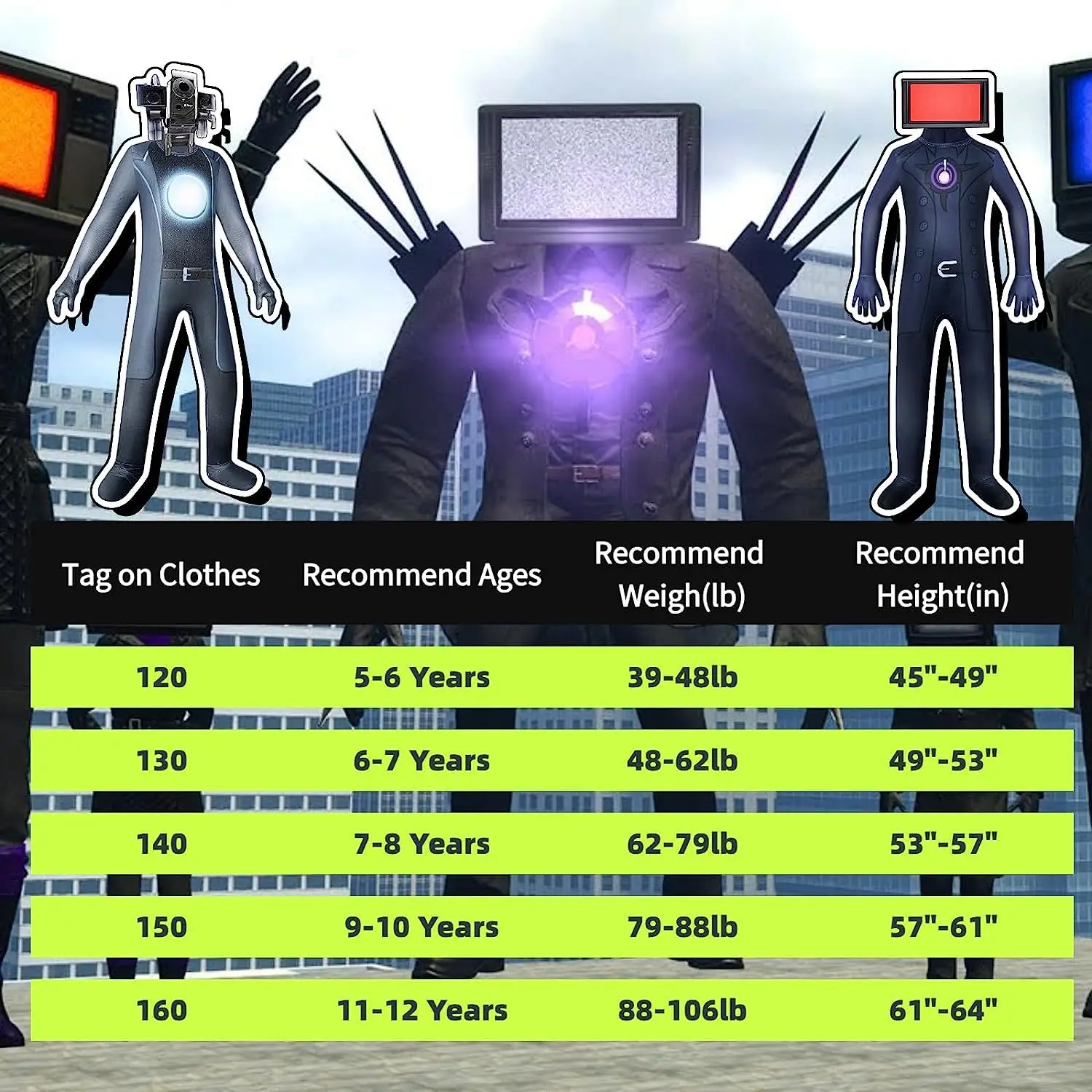 Skibidi костюм унитаза против монитора Косплей Костюм с аудио и камерой Мужское боди