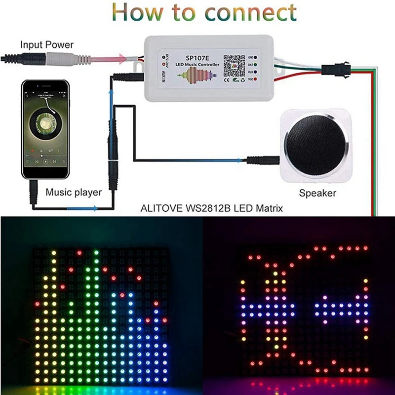 3X WIFI RGB SP107E Pixel IC SPI музыкальный Bluetooth контроллер для WS2812 SK6812 SK9822 RGBW APA102 LPD8806