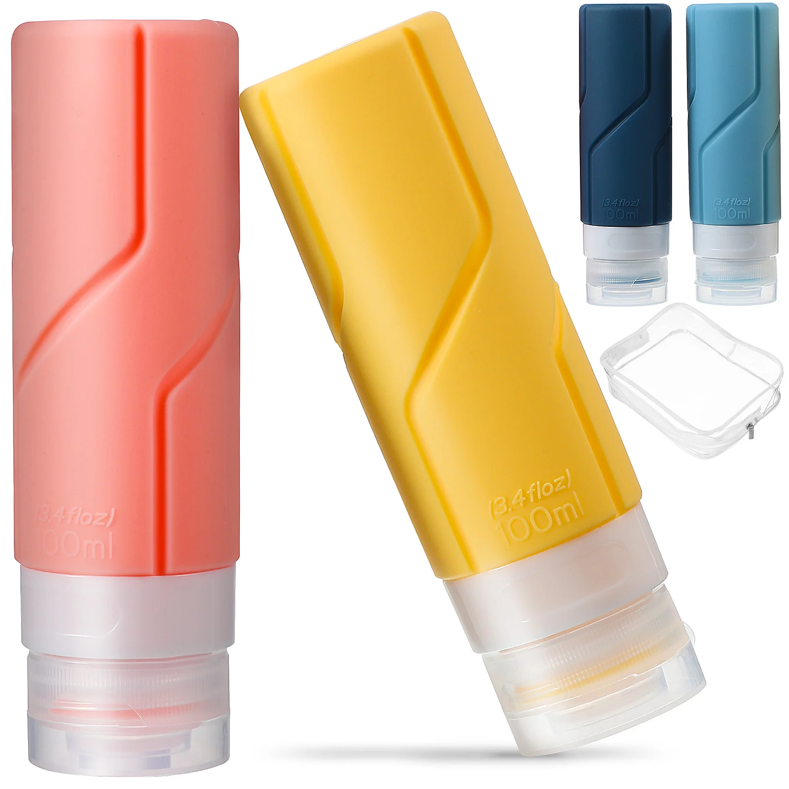 

4 шт., дорожные контейнеры для шампуня, лосьона