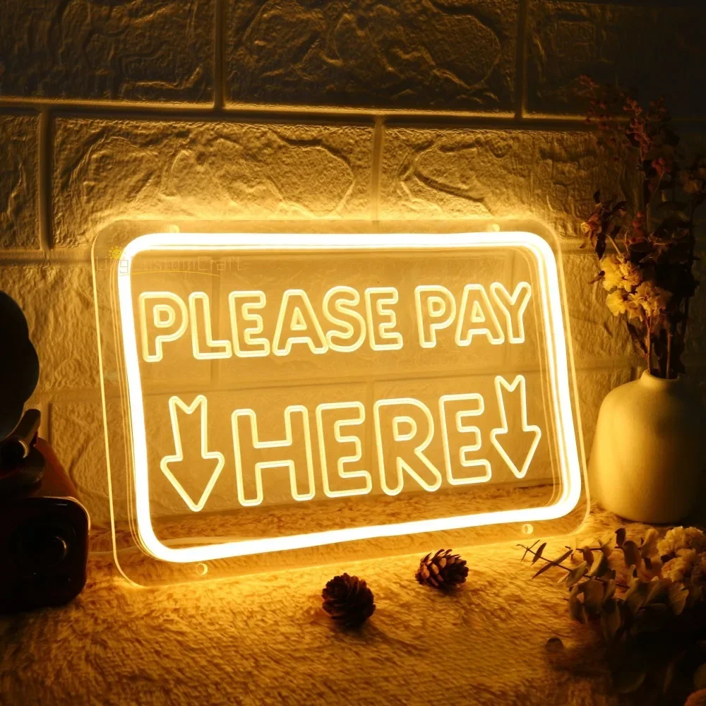 Пожалуйста оплатите здесь неоновые знаки индивидуальные светодиодные