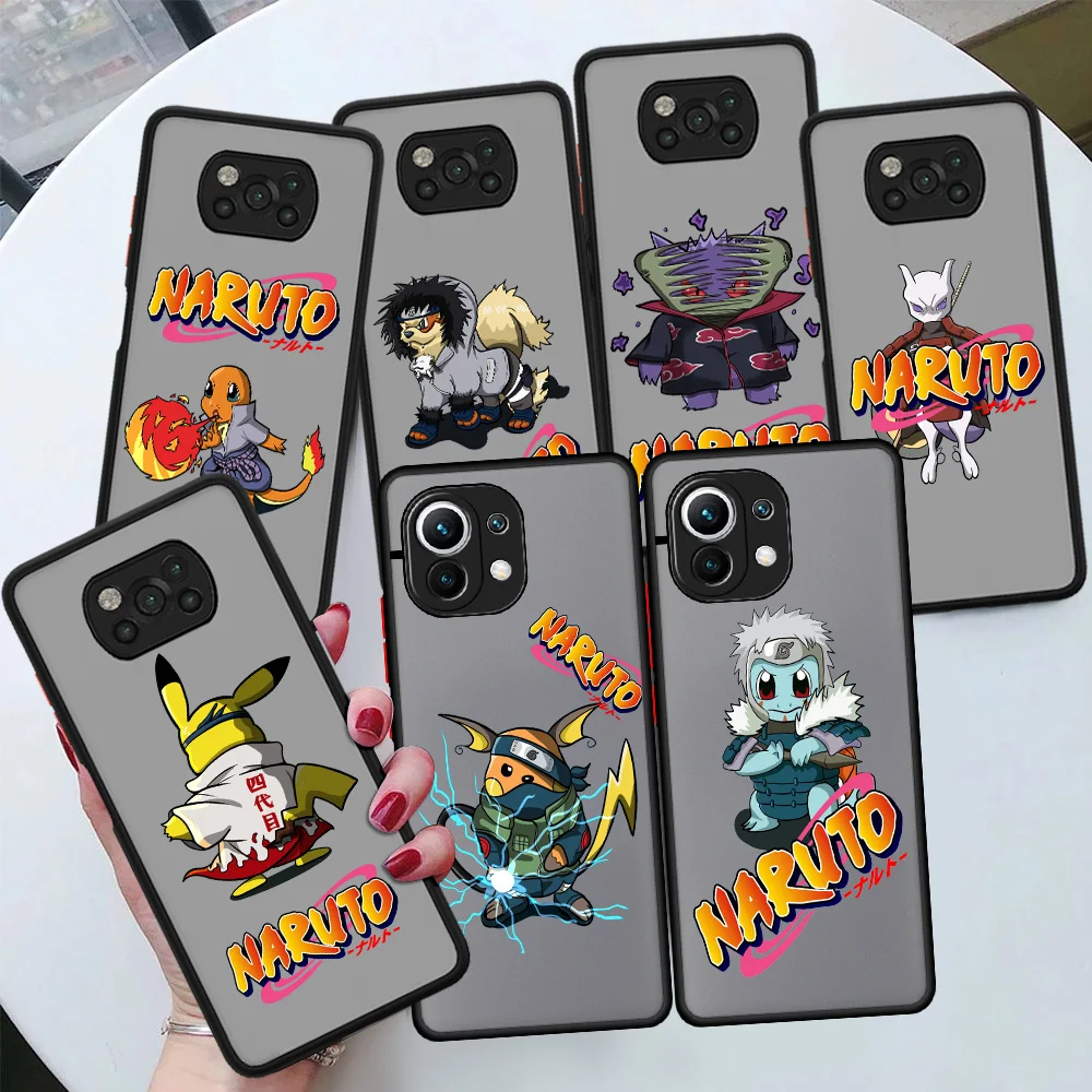 

Naruto Cos Pokemon Case For Xiaomi Mi Poco X3 NFC M3 11 10 12 9T 11T 10T Pro Note 10 Lite Matte Hard Phone Covers