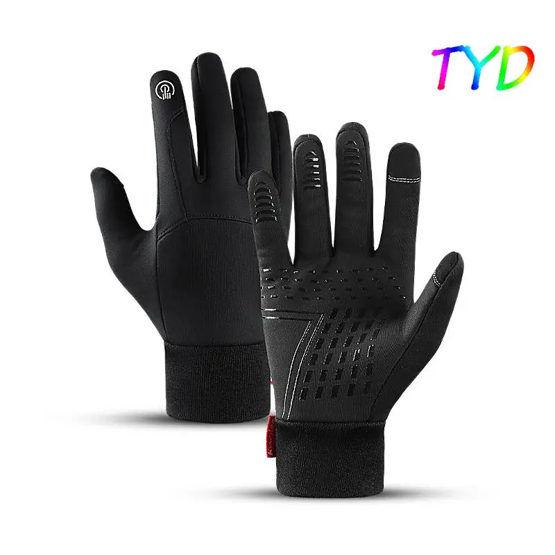 Autumn Winter Waterproof Cycling Gloves Full Finger Warm Thermal Road Mountain Bike MTB Gloves Shockproof Gel Pad Bicycle Gloves