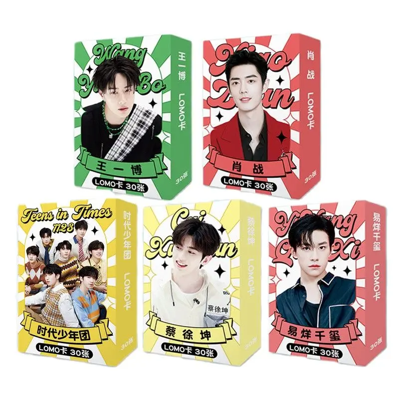 

30 Sheets/Set Xiao Zhan, Wang Yibo, Cai Xukun, Jackson Yee, TNT Star LOMO Card Mini Postcard DIY Message Card Gift
